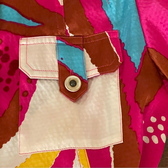 Diane von Furstenberg Silk Margot Belted Mini Dress | Vibrant Abstract Pink - Picture 8 of 11